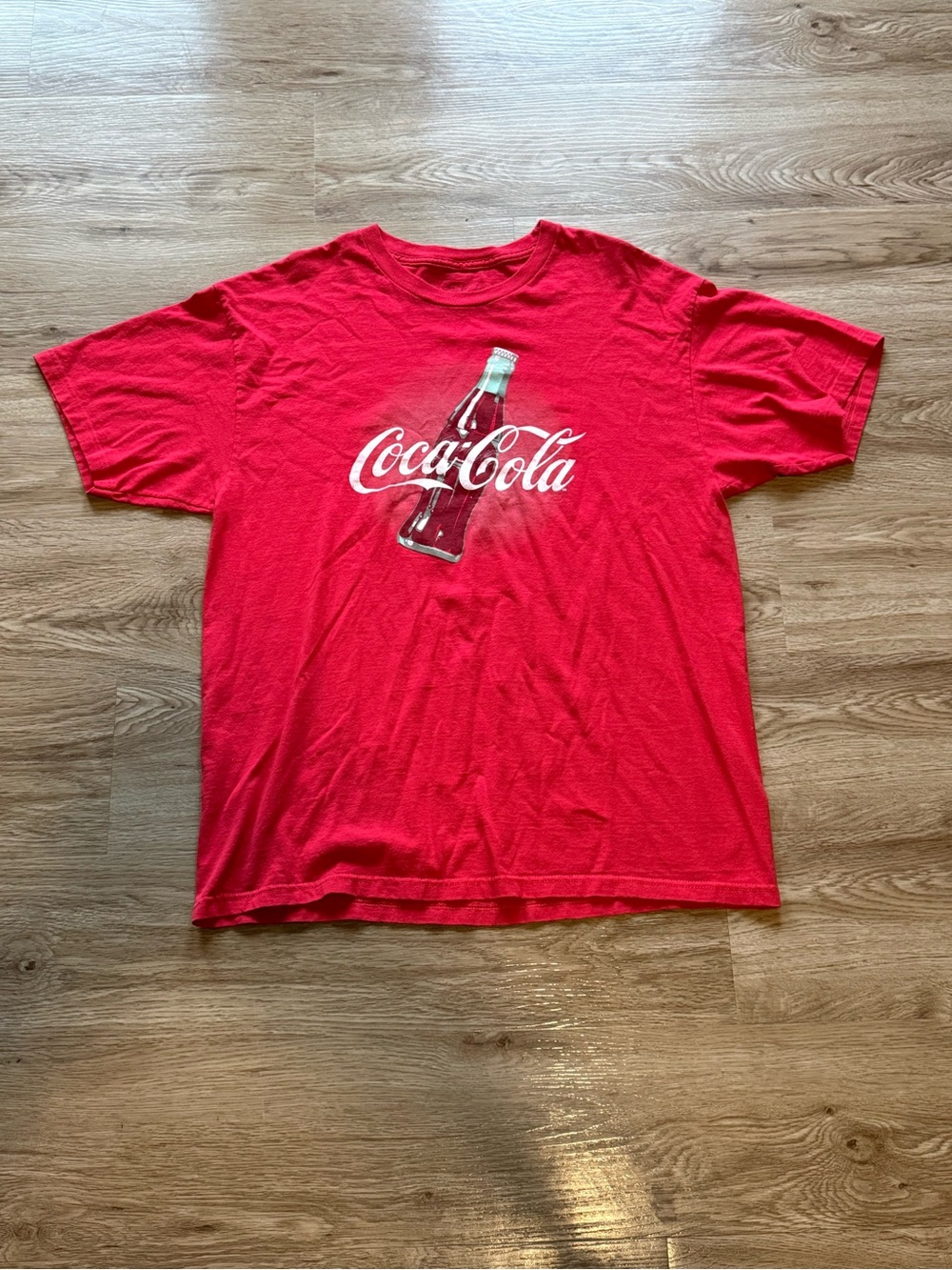 Coca Cola Red Graphic Short Sleeve Tee with Bottle Logo